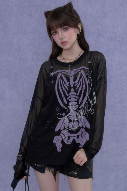 Black & Purple Mesh Cover-Up Set-Up