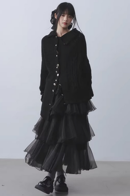 Black Veil Mesh Skirt