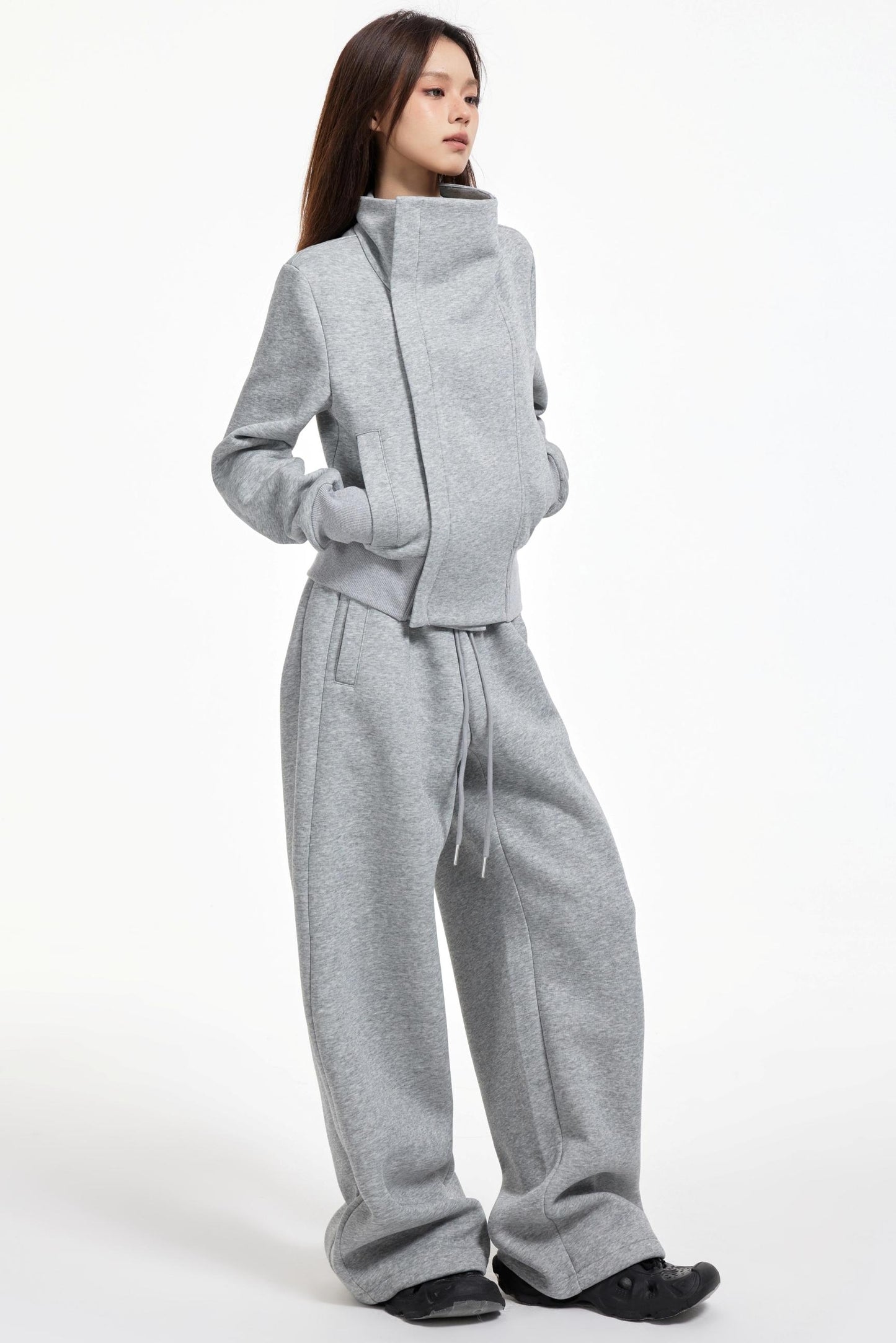 High Collar Slim Jacket Set-Up