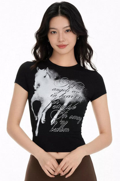 Retro Pony Print Top