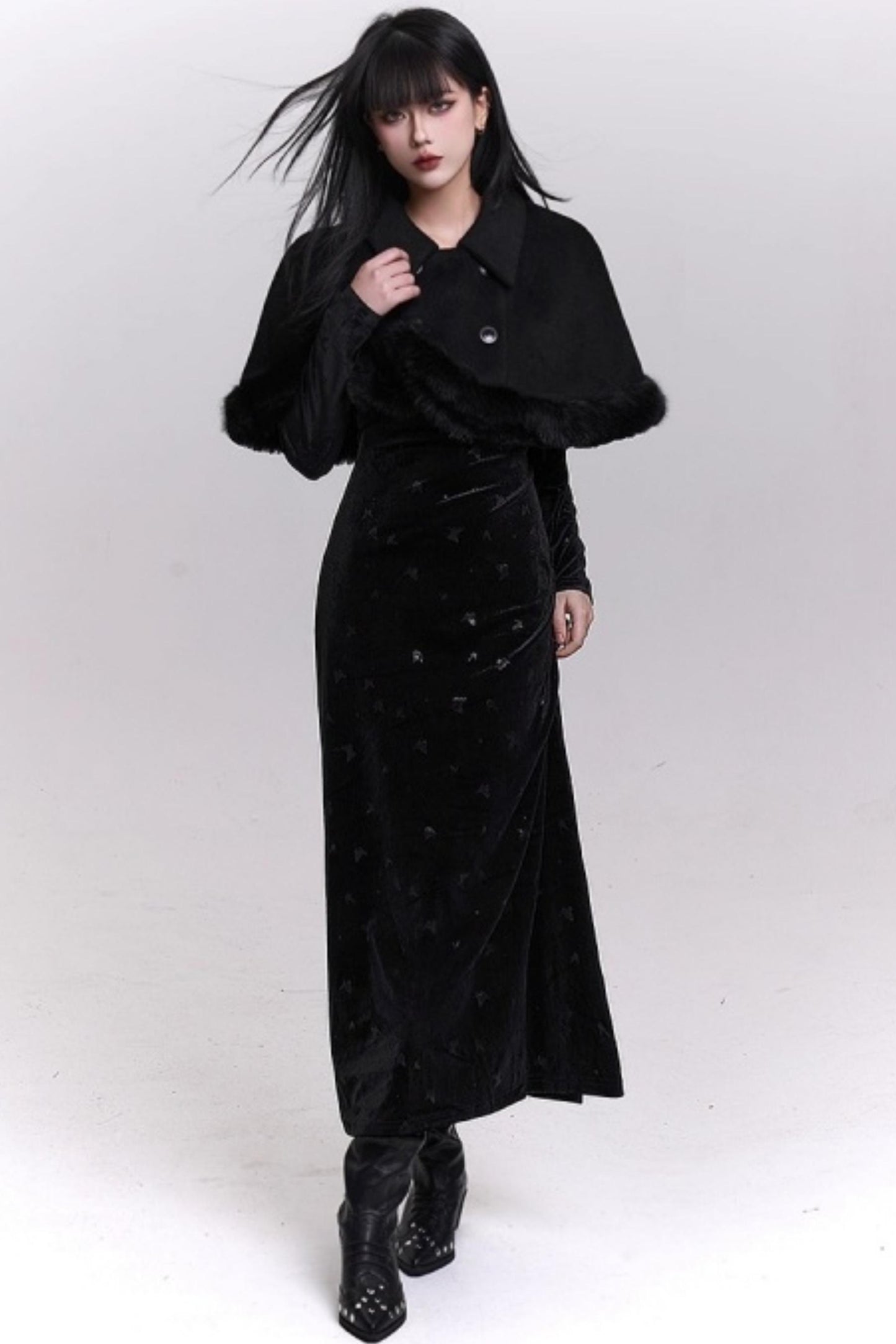 Ghostly Woolen Cape Coat