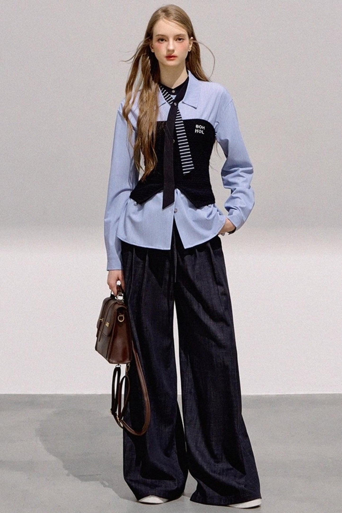 Mint Blue Striped Tunic Shirt