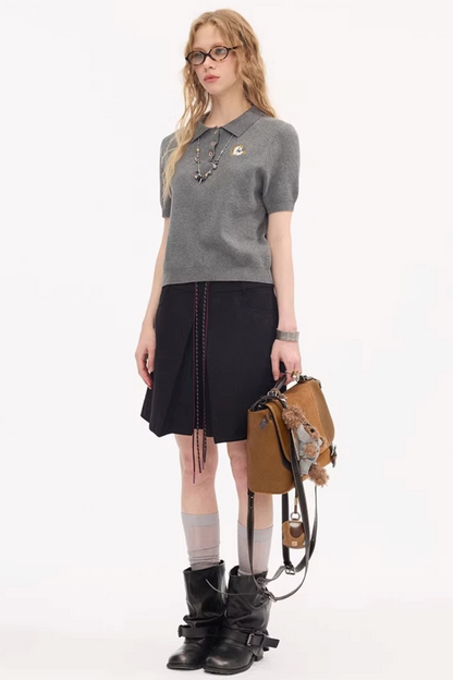 Braided Pony Knit T-Shirt Set-Up