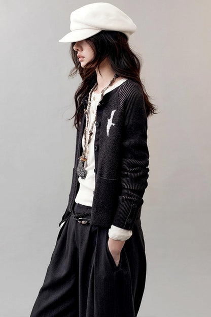 Feather Shadow Knitted Cardigan