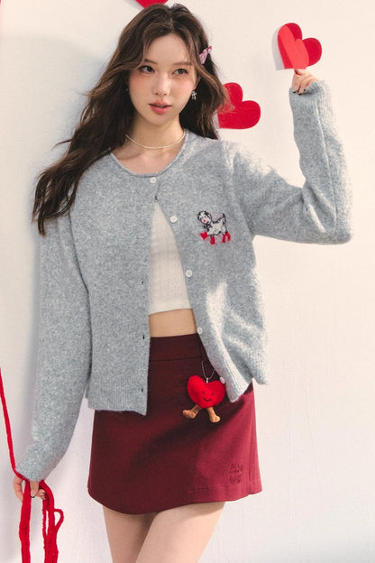 Soft Glutinous Dalmatian Jacquard Cardigan