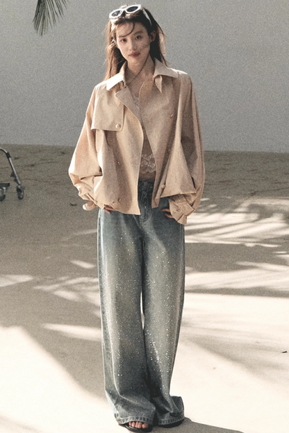 Lyocell Double-Breasted Trench Jacket