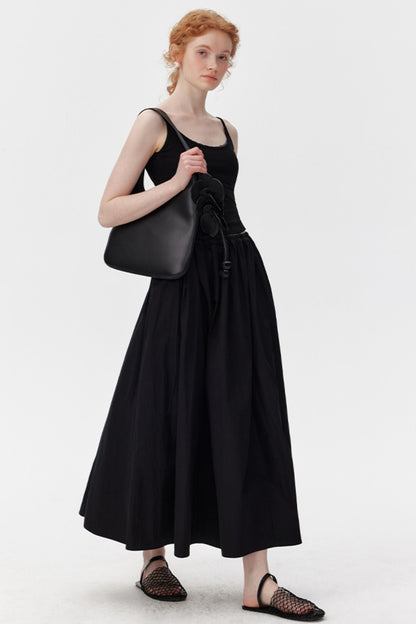 Black A-Line Umbrella Skirt