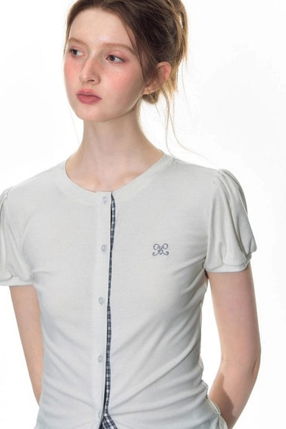 Original Slim Short Sleeve  Plaid Panelled Skirt Set-Up