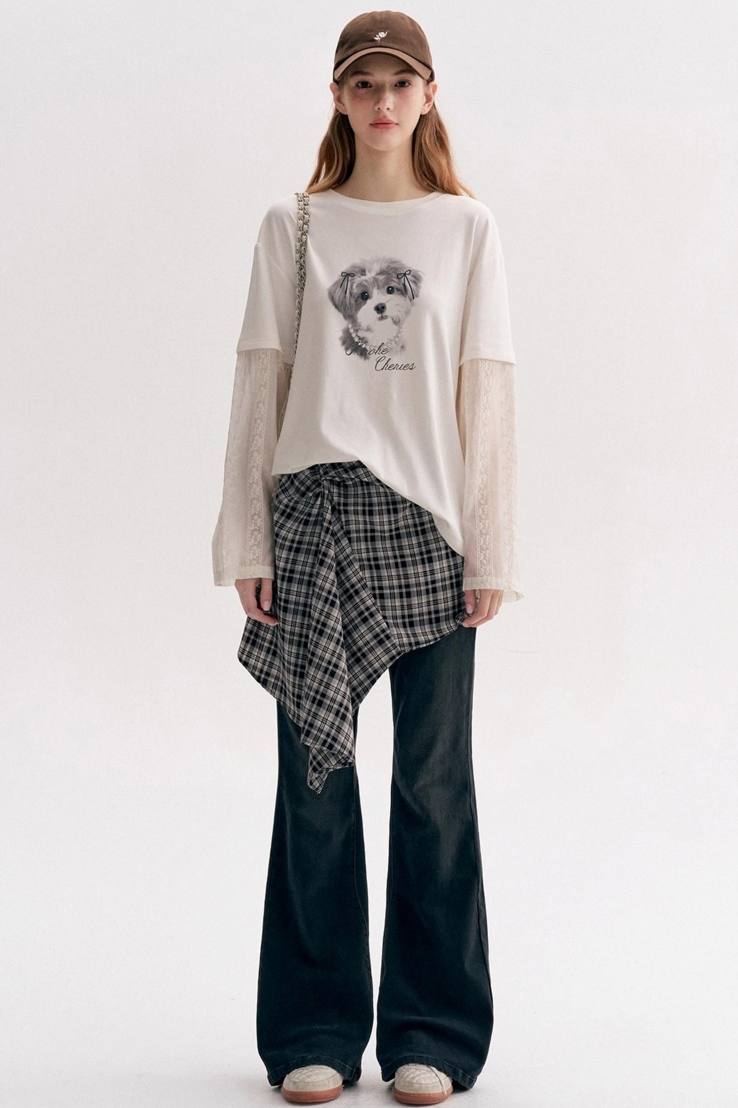 Puppy Painted Tencel Long-sleeve T-shirt