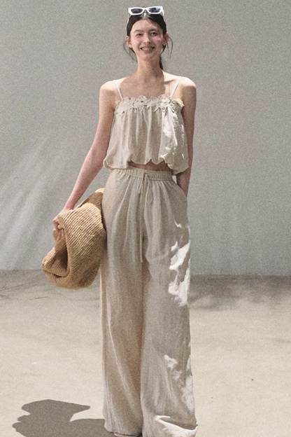 Lyocell-Leinen-Set aus Camisole und Hose