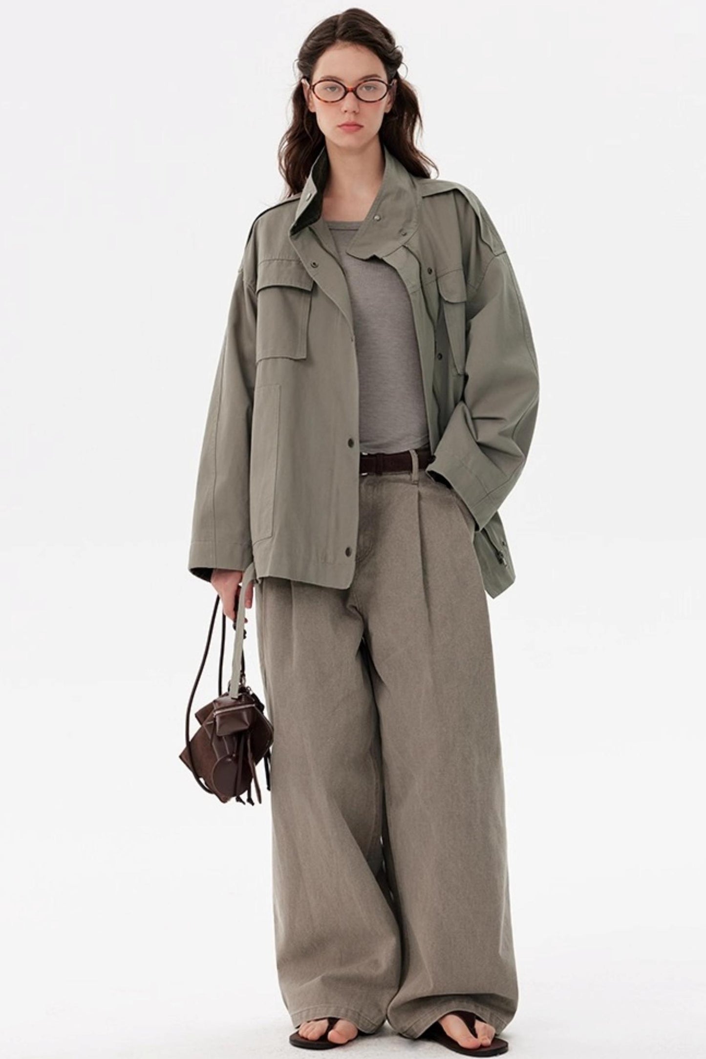 Texture Pocket Trench Coat
