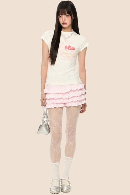 French Fluffy High-Waist Skirt