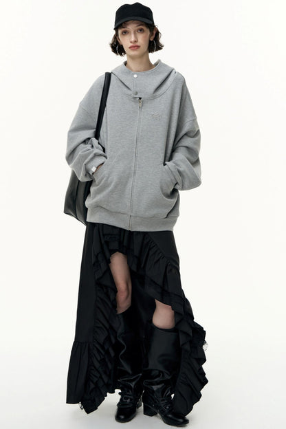 Tea Layer Hooded Cardigan Coat