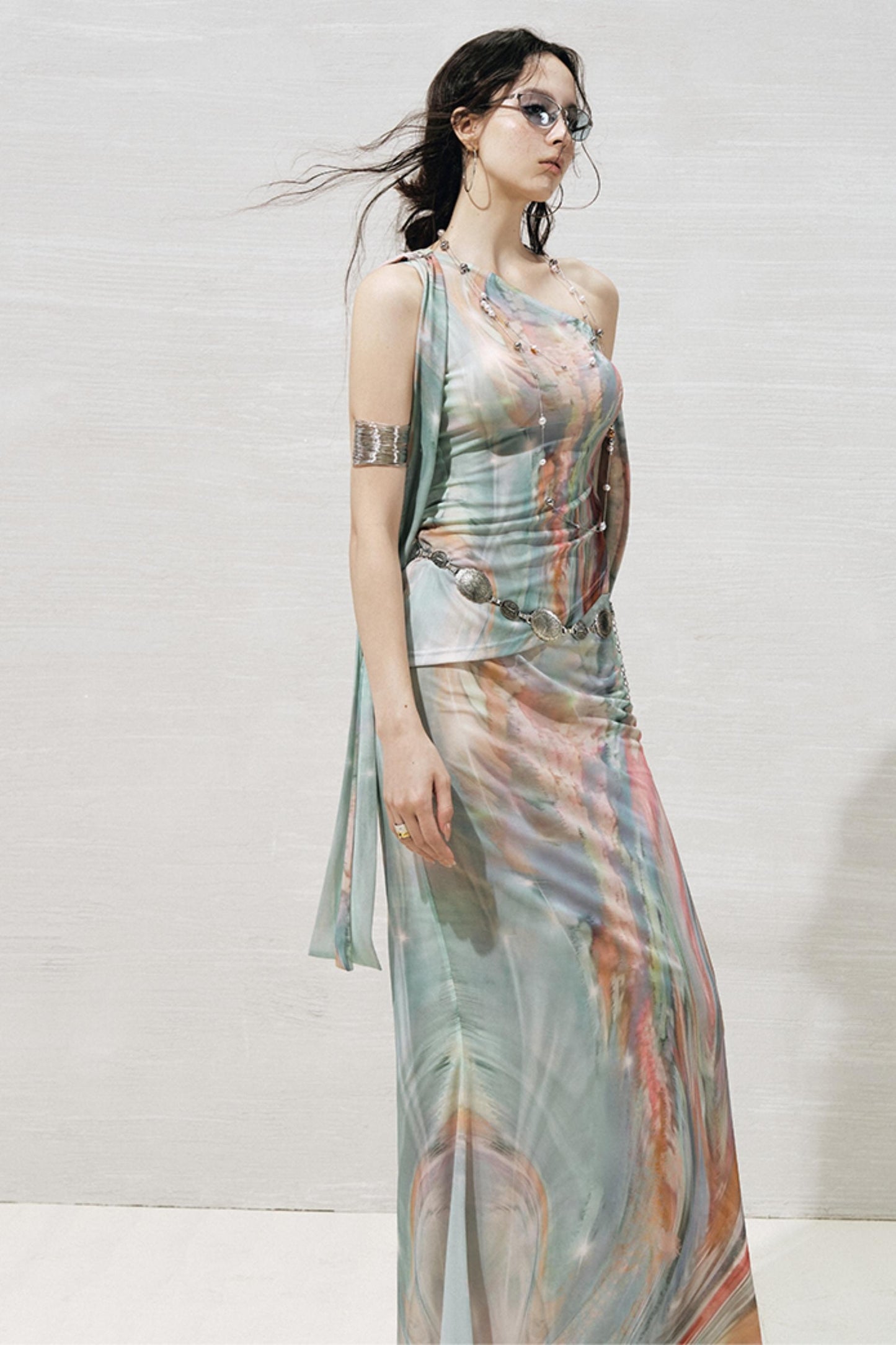 Nature Oil Painting Skirt Set