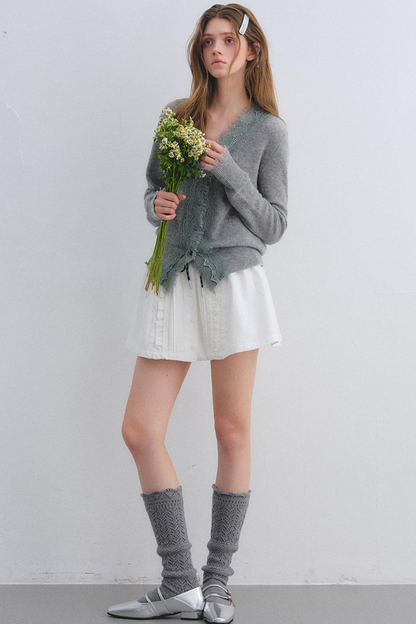 Lace Trim Patchwork Skirt