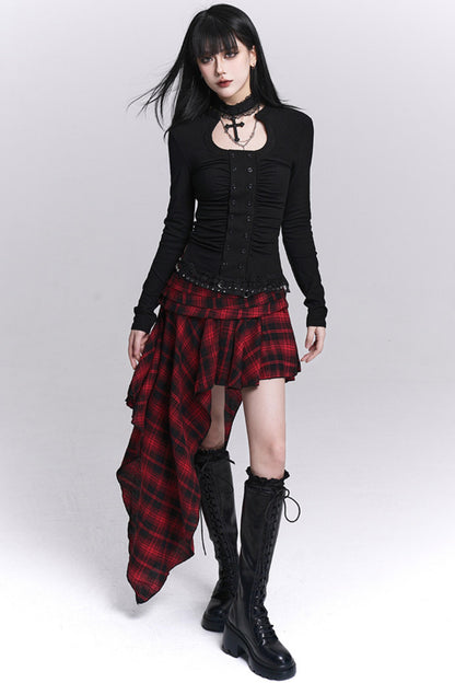 Rote Karierte Unregelmäßige Rock