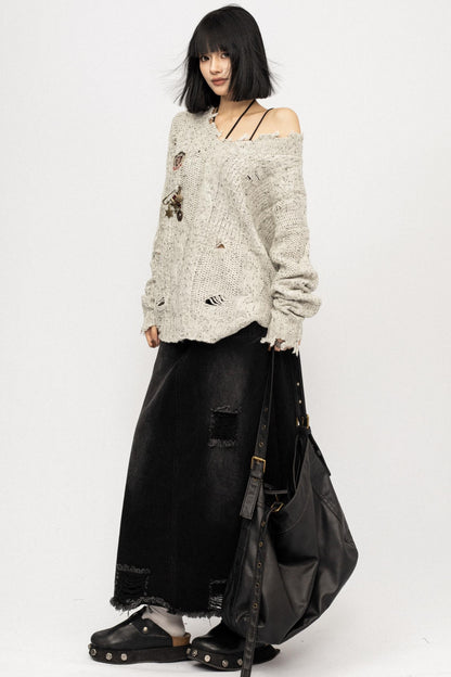 American Wool V-neck Top