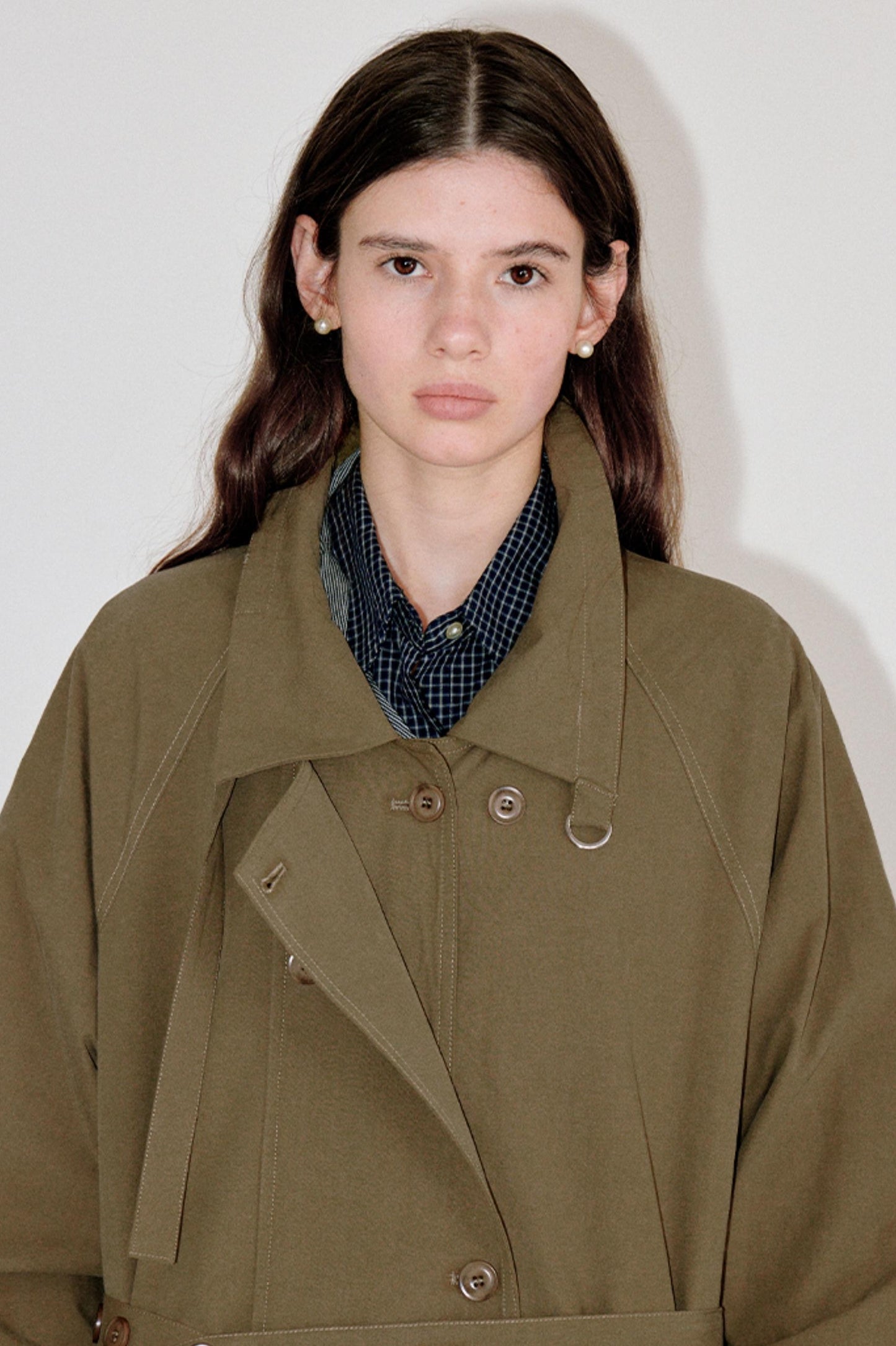 Silhouette Double-Breasted Trench Coat