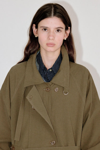 Silhouette Double-Breasted Trench Coat