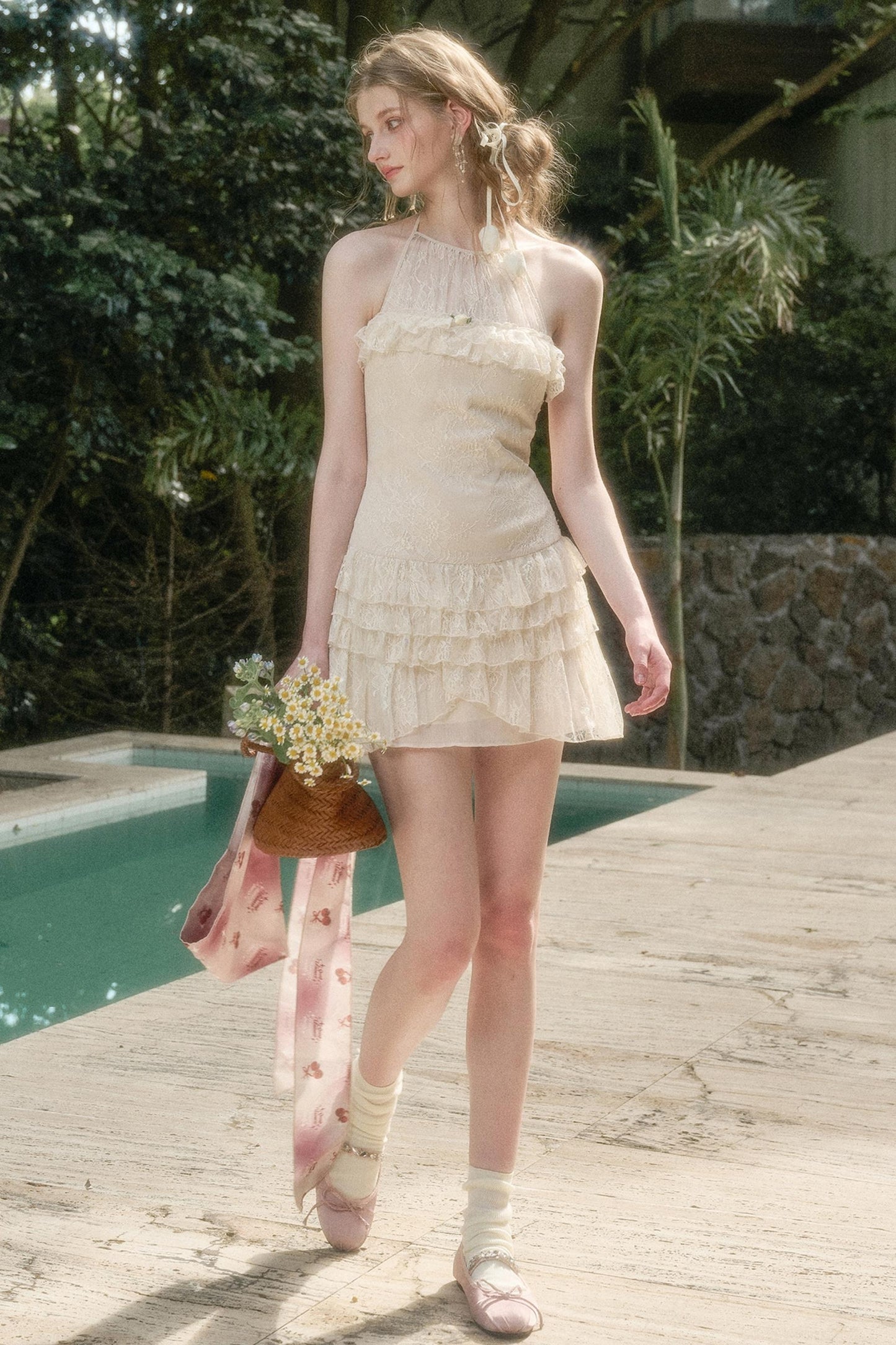 Wave Lace Mini Dress