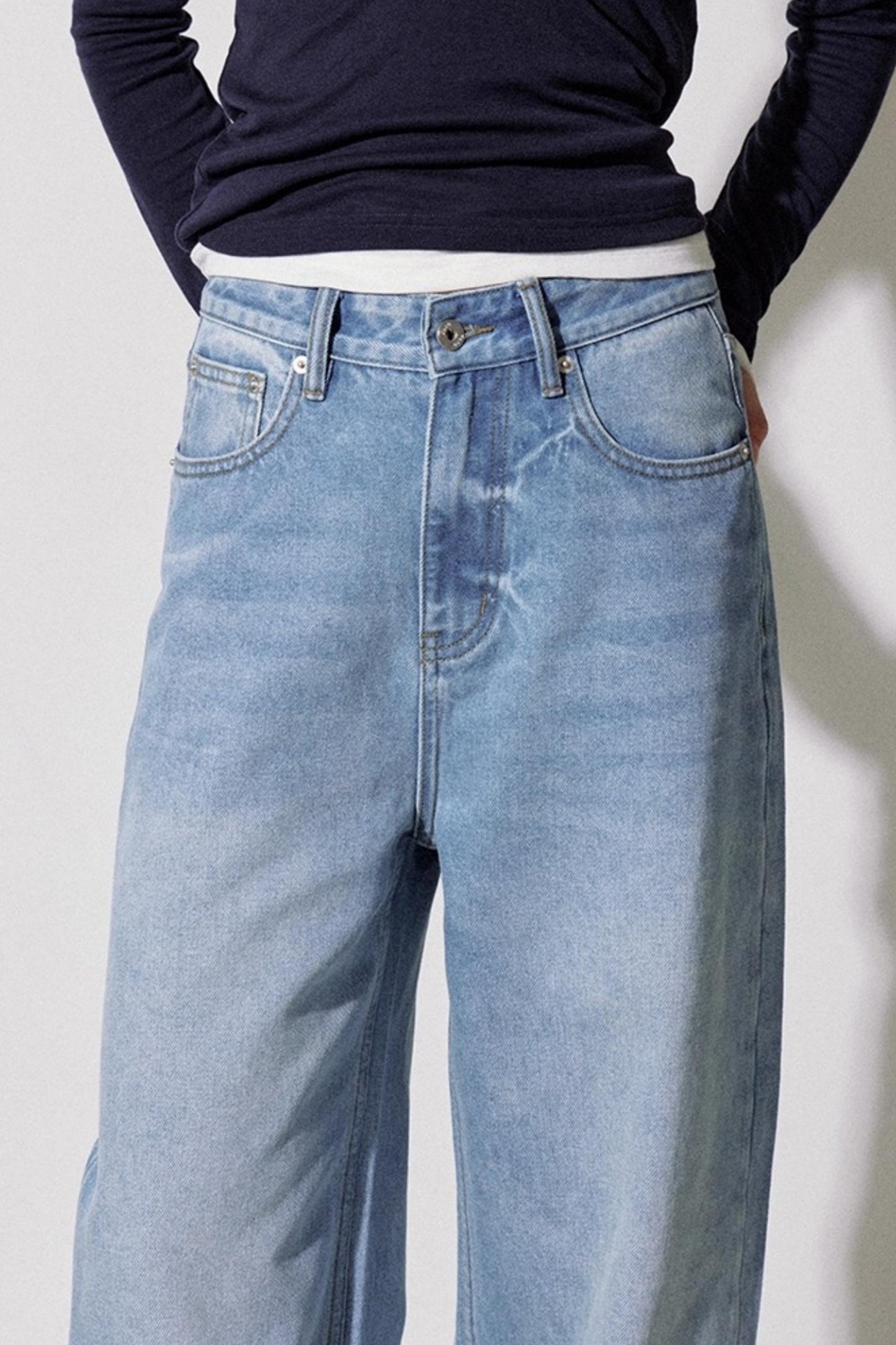 High-End Blue Gold Straight Fit Jeans