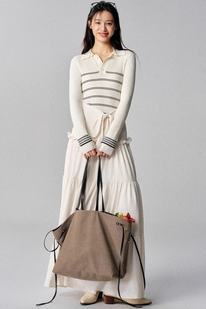 Seas Current Mood Striped Knit Sweater Top