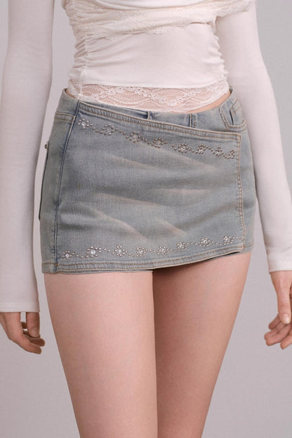 Slim A-Line Denim Skirt