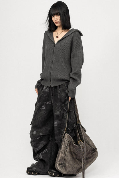 Vintage Zipper Sweater Coat