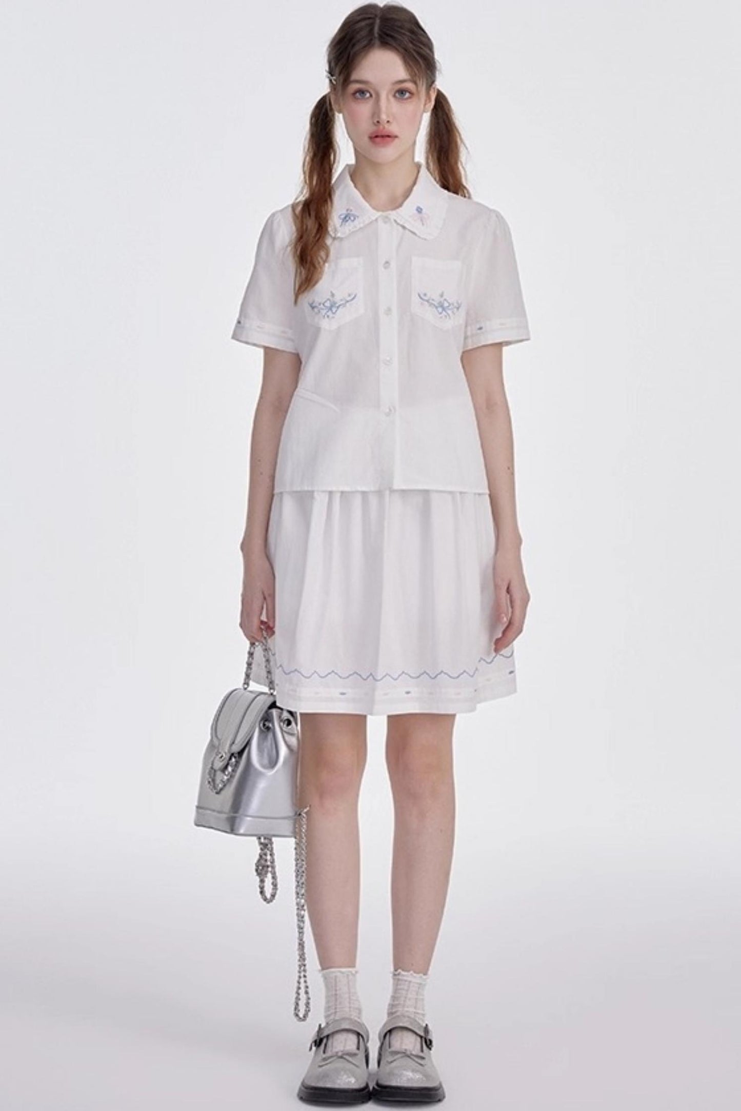 White Shirt Skirt Set-Up