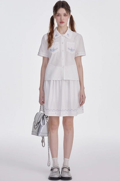 White Shirt Skirt Set-Up