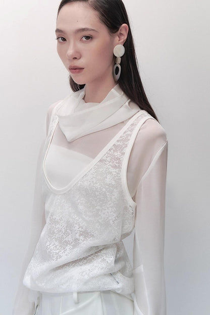 Sparse Shadow Lace Top