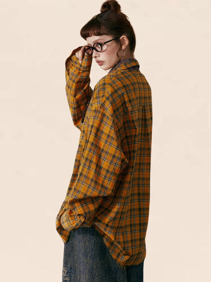 Two-Color Wide Checkered Shirt
