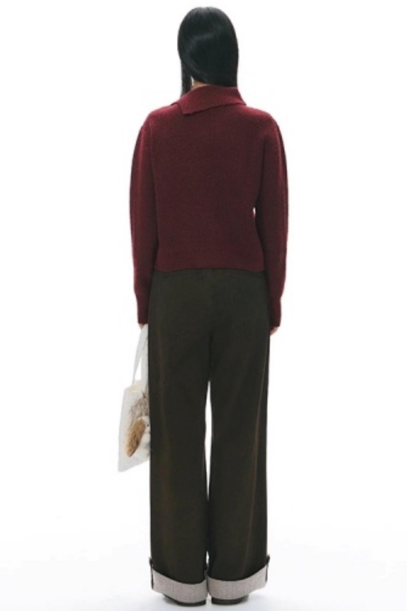 Asymmetrical Vintage Red Sweater