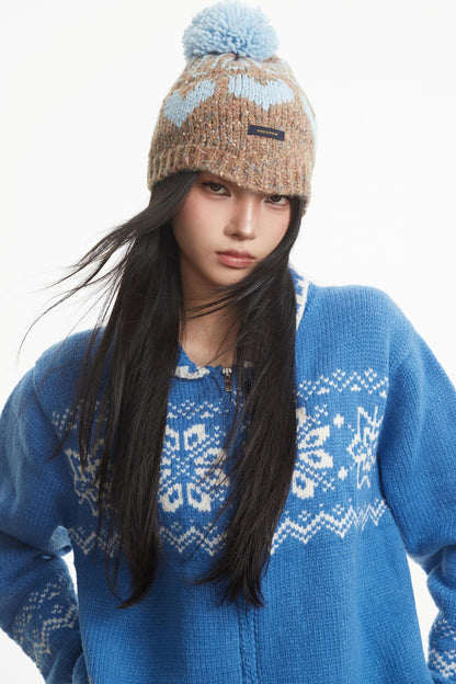 Snowflake Knitted Baggy Sweater