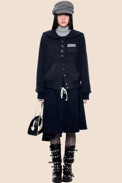 Preppy Vintage Woolen Coat