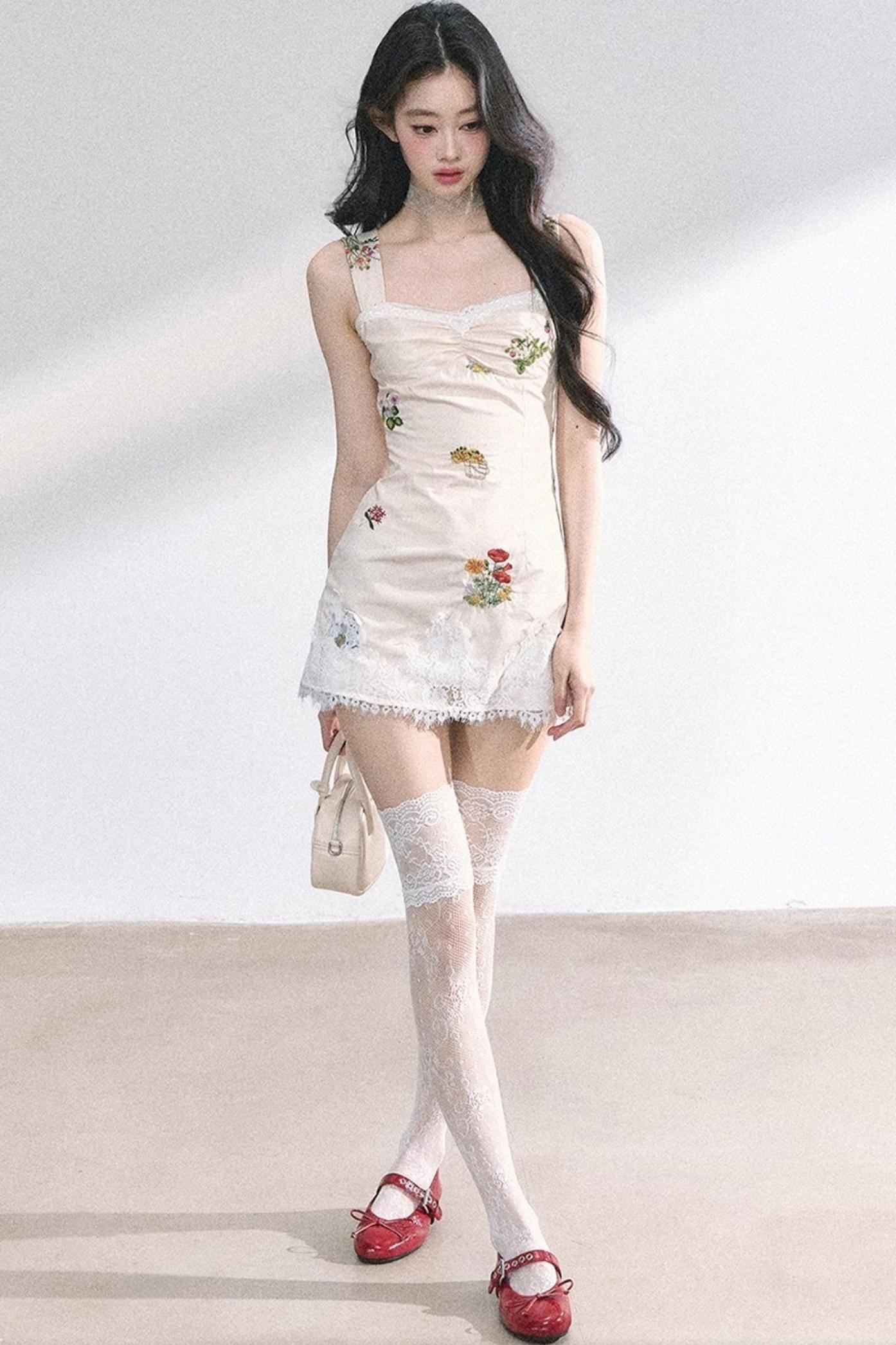 One-Shoulder Lace Mini Dress