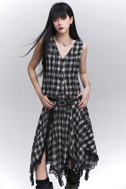 Summer Plaid Bustier Skirt Set-Up