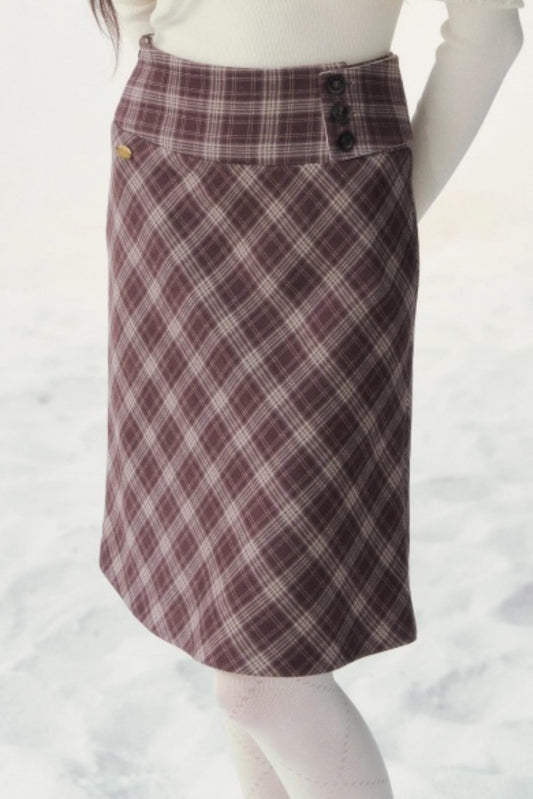 Vintage Plaid Midi Skirt