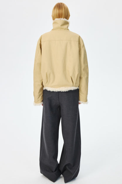 Three-Dimensional Pleated Slim Suit Pants