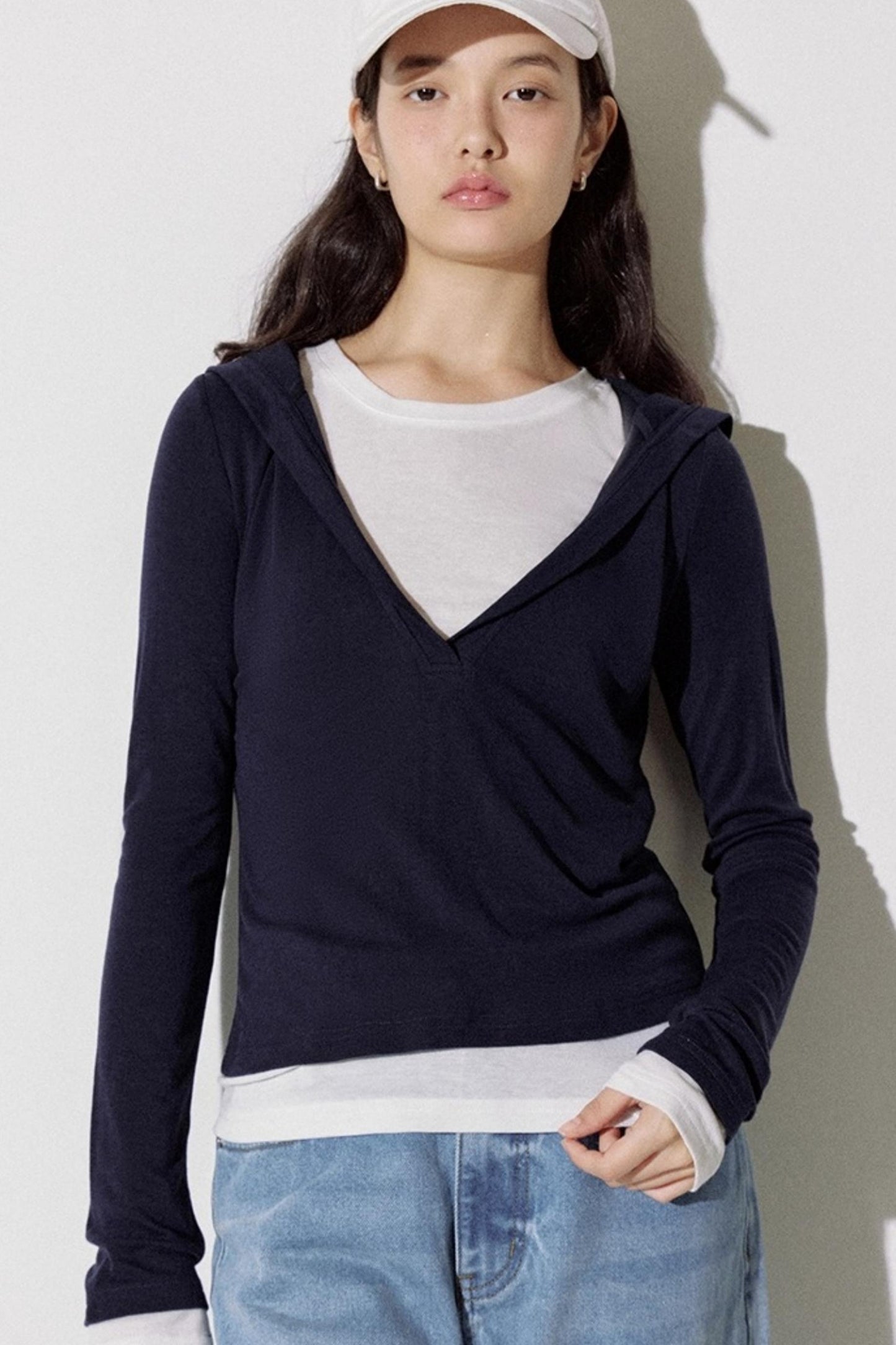 Layered Hooded T-shirt