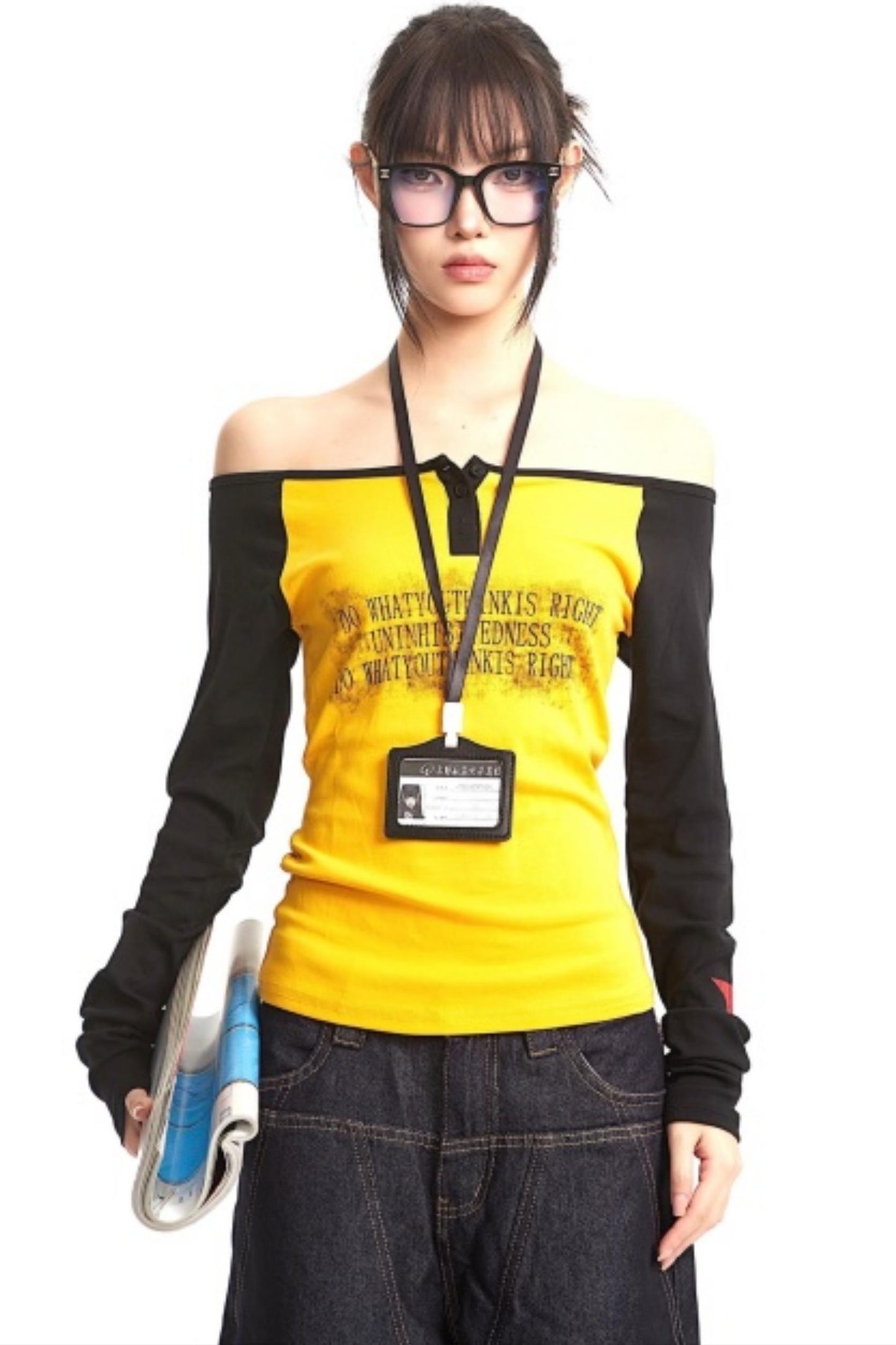 American Retro One-Shoulder Top