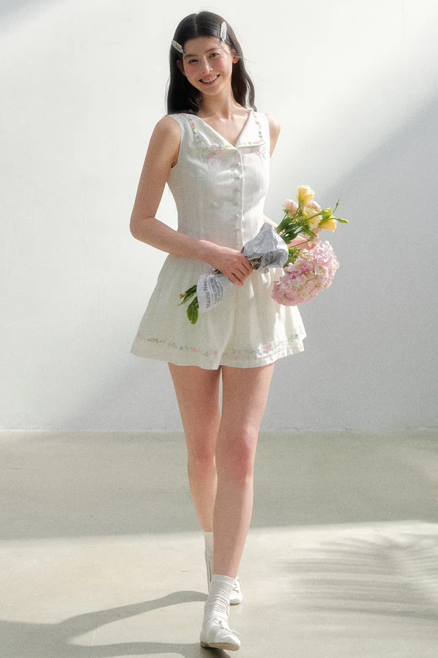 White Elegant Embroidered Dress