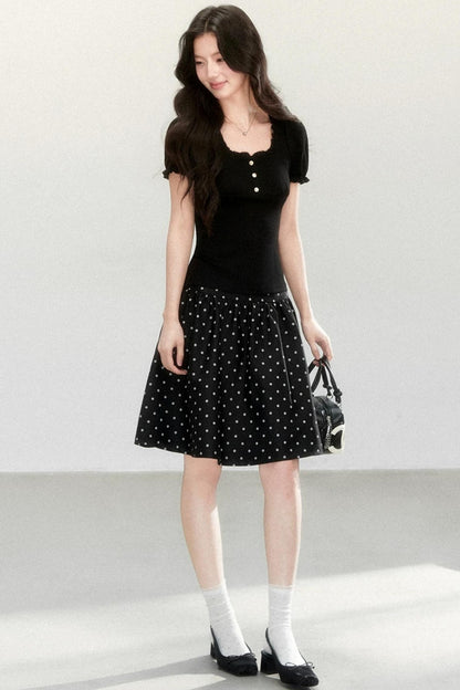Minifalda Evasé con Lunares