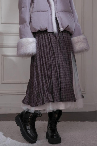 Romantic Plaid Umbrella Skirt