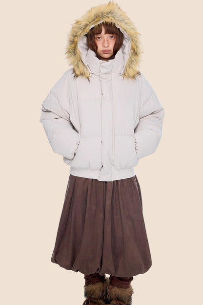 Retro Hooded Down Jacket