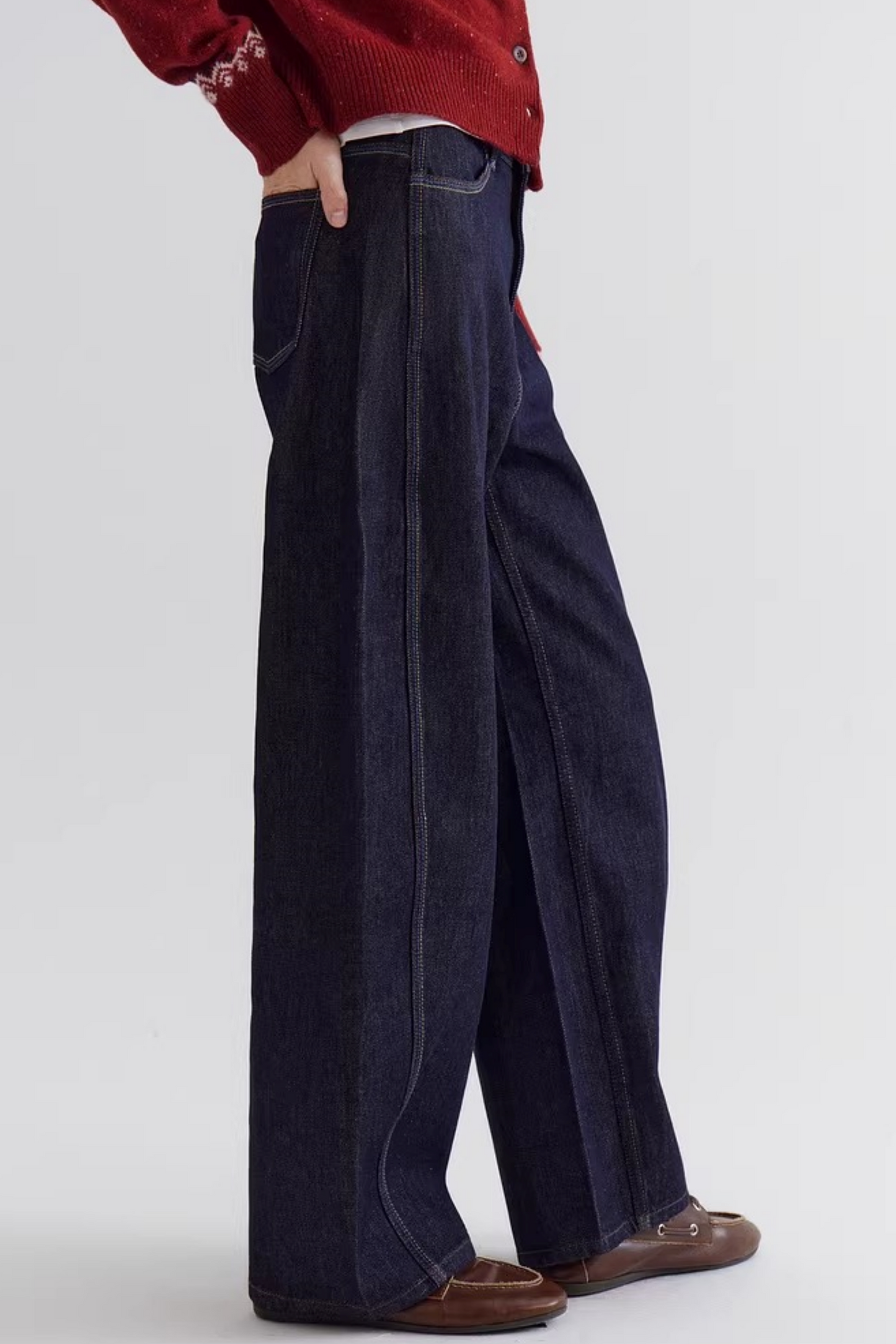 Color-Block Contrast Stitching Pants