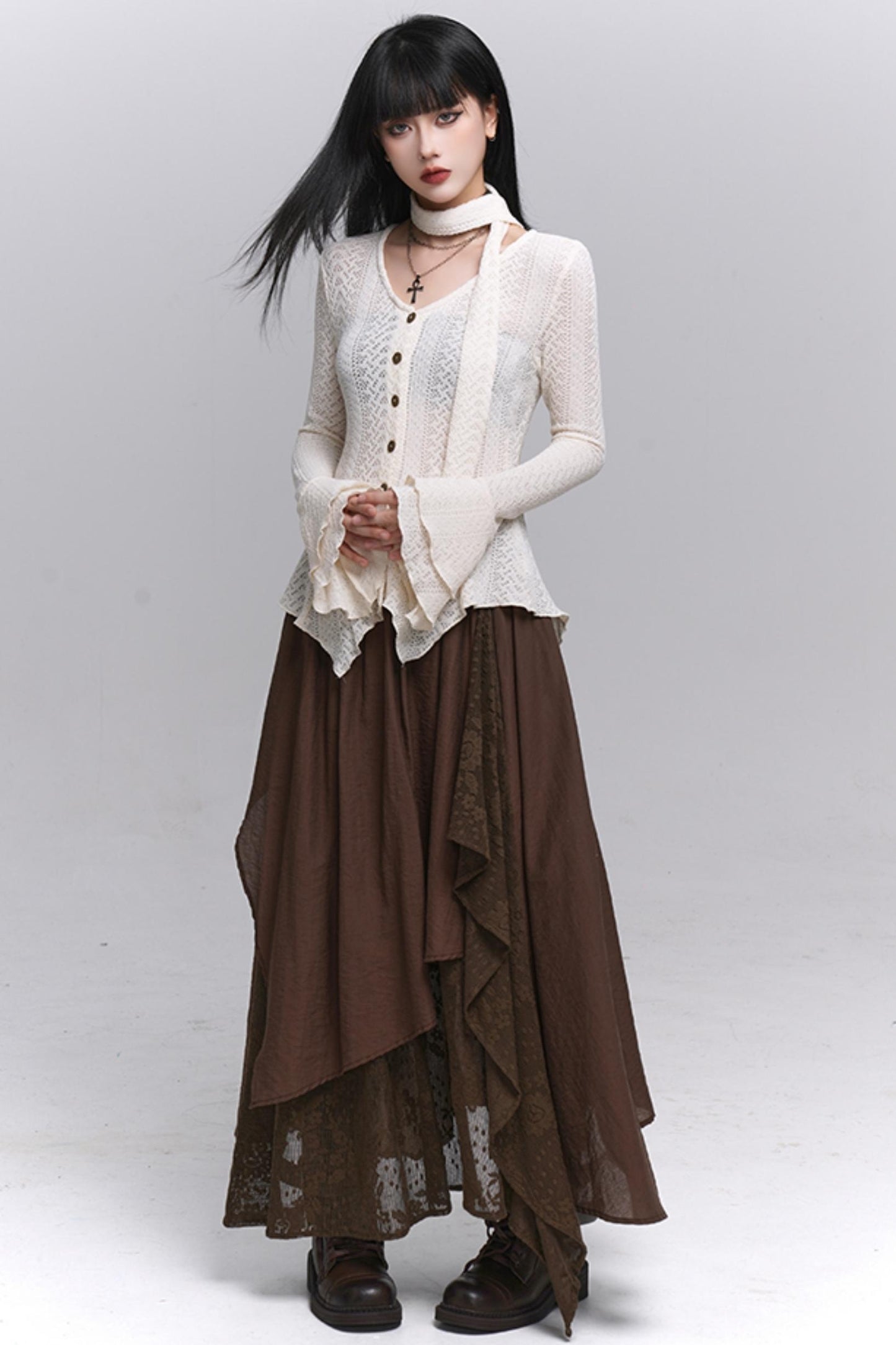 Gray Knitted Slim Top