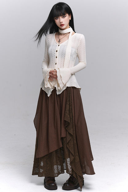 Gray Knitted Slim Top