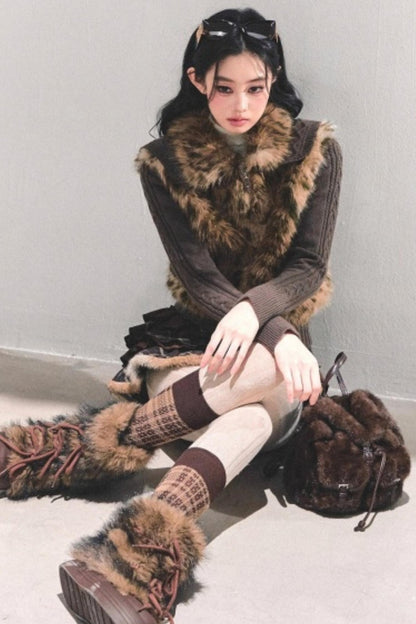 Eco-Friendly Fur Knit Coat