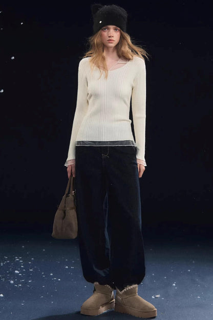 Mesh Splicing High-Elastic Base Shirt